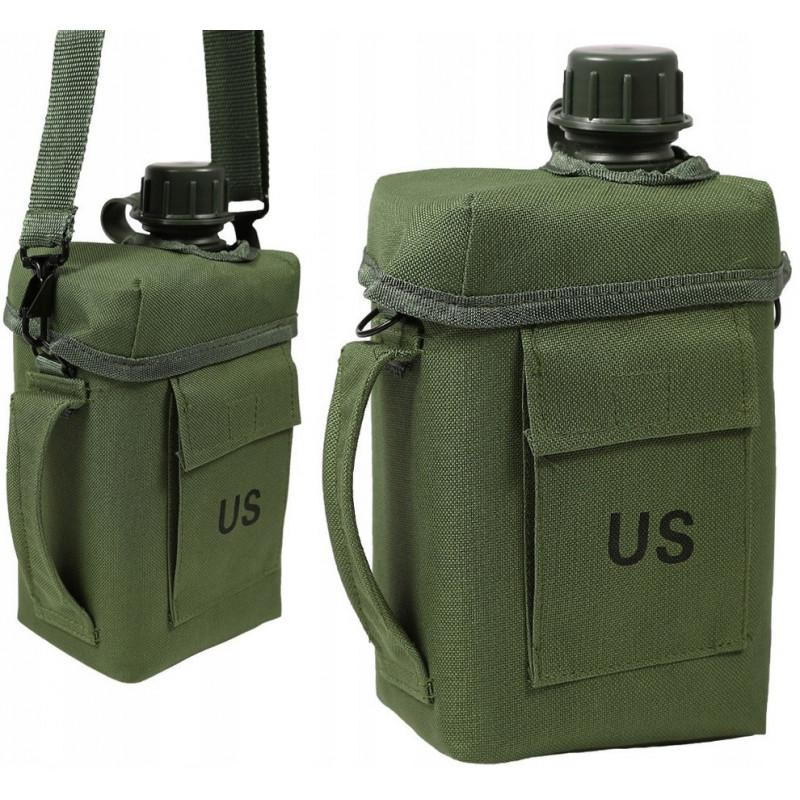 Армійська фляга Mil-Tec "Patrol" USA з чохлом та ремнем 2 літри Olive