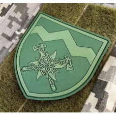 Патч ПВХ PiFi (ПІФІ) Шеврон 10 ОГШБр Едельвейс. 10-а Окрема гірничо-штурмова бригада. олива
