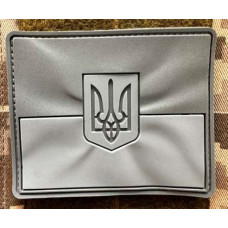 Патч ПВХ PiFi (ПІФІ) Прапор рельєфний. Прапорець рельєфний сірий