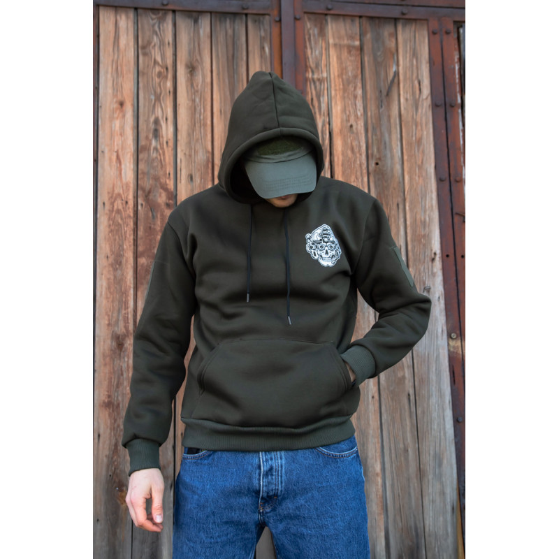 Зимова толстовка худі чоловіче олива "Millitary Girl 2.0" XL, 52