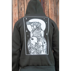 Зимова толстовка худі чоловіче олива "Millitary Girl 2.0" XL, 52