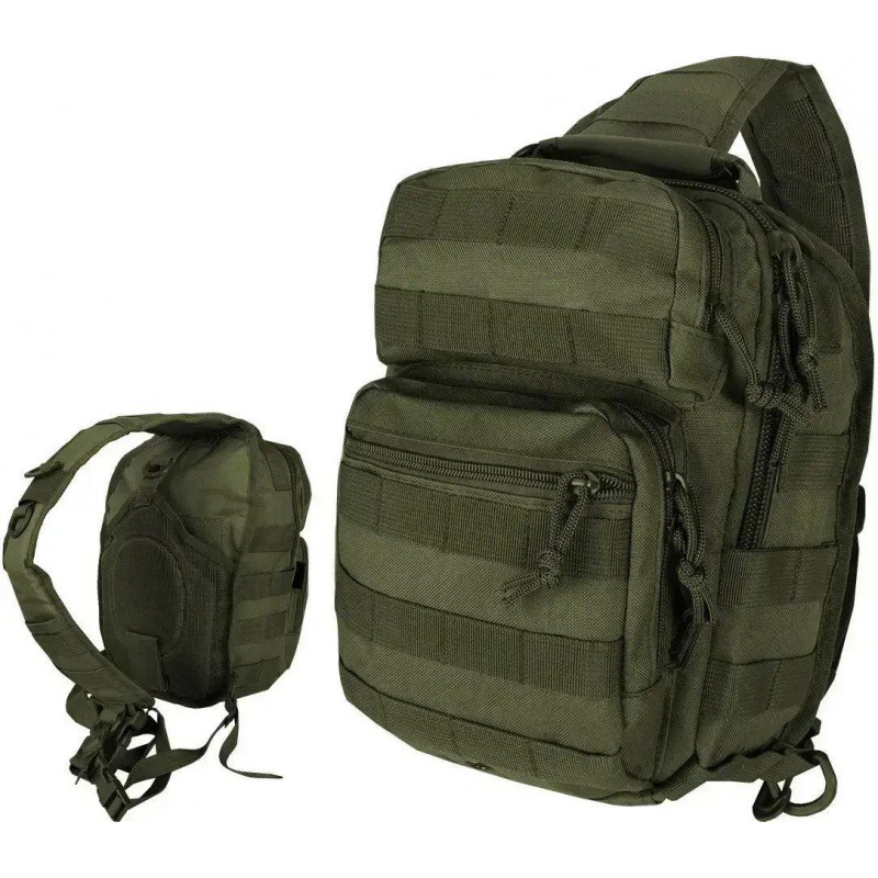 Рюкзак однолямковий через плече Mil-Tec One Strap Assault олива 10 літрів