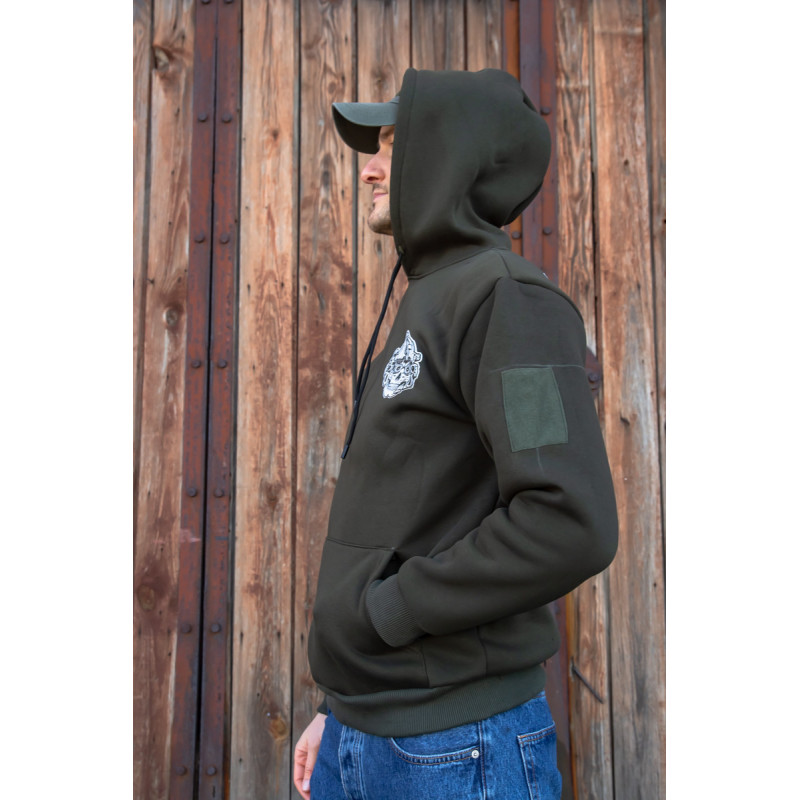 Весняна толстовка худі чоловіче олива "Military Girl 2.0"