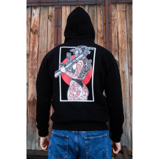 Зимова толстовка худі чоловіче чорне "Millitary Girl" 2XL, 54